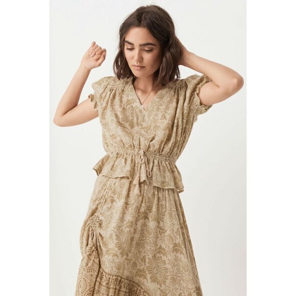 💕SPELL & THE GYPSY💕 Lioness Cap Sleeve Blouse Smoke M Medium NWT - Picture 3 of 14